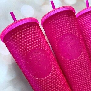 Custom Painted Starbucks Studded Cup Tumbler Matte Pink Peach Ombré BLING Custom Painted Starbucks Studded Cup Tumbler Matte Pink Peach Ombré BLING
