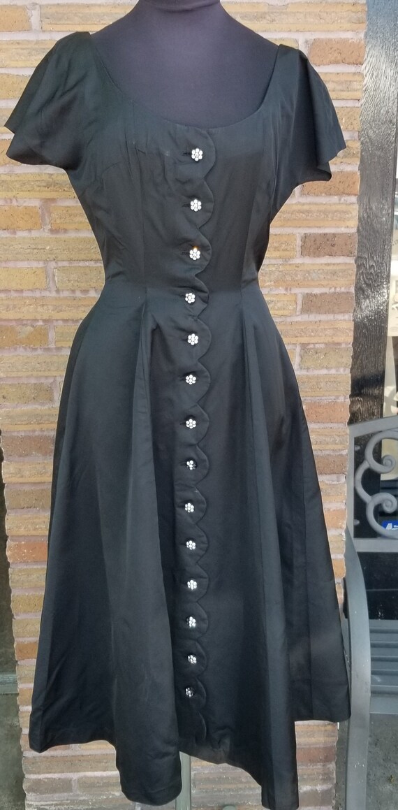 Pat Hartley Original Black Button Down Dress - Sz