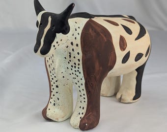 Vintage Acoma-Keramik-Kuhfigur: MMA Museum Art Oxen