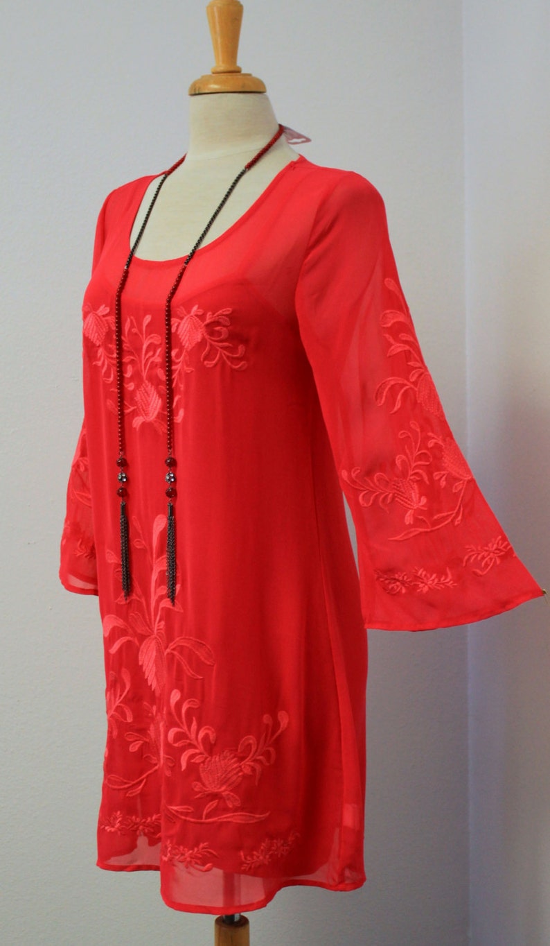Hip Hop New Dashing and Chic high end Embroidered 2 PC Tunic and Matching Slip Boho