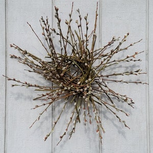 Pussy Willow Wreath - Fresh Pussy Willow Wreath - French Pink Pussy Willow Wreath -  Primitive Willow Wreath - Country Farmhouse Wreath