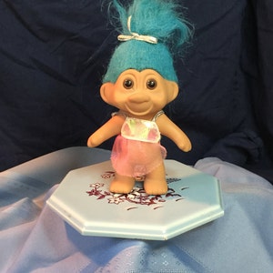 Vintage Troll Doll, Light Blue Hair, TNT Troll, 1991, Ponytail