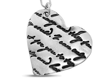 Collar De Corazón Carta De Amor, Collar De Carta De Amor, Collar De Corazón, Collar De Amor