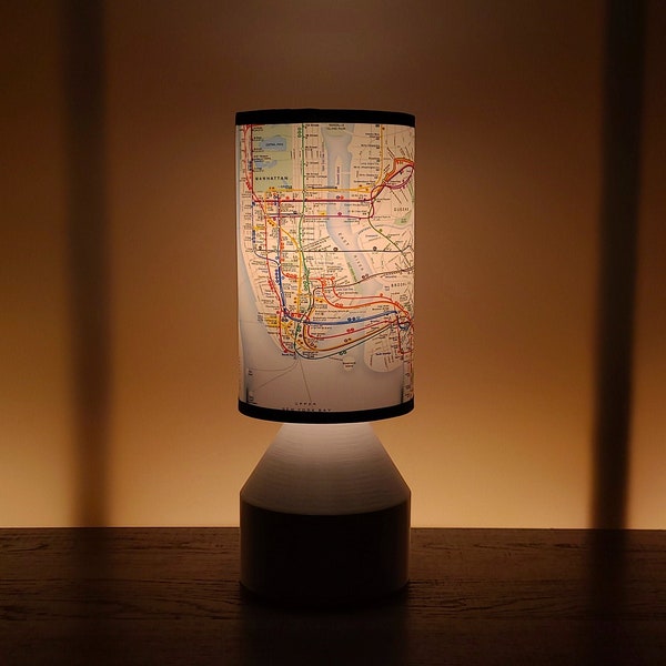 NYC subway map lamp perfect for your favorite desk lamp or anywhere you need design  Art lamp Accent Lamp Table lamp Brooklyn map light