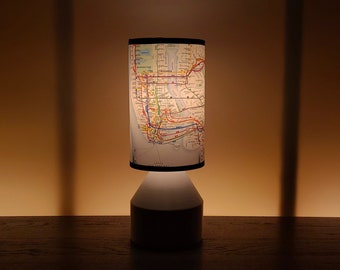 NYC subway map lamp perfect for your favorite desk lamp or anywhere you need design  Art lamp Accent Lamp Table lamp Brooklyn map light