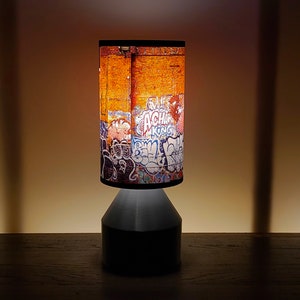 New desk lamp perfect for anywhere you need design, light and style. Street Art, Graffiti Art, Art Lamp, NYC art, unique lamp, table lamp