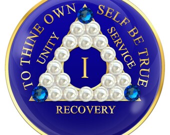 AA Chip Blue with White Pearls and Blue Crystals