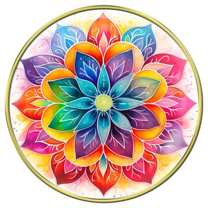 AA Chip | AA Recovery Medallion | White AA Coin with Bright and Colorful Blossom Flower | 1-10 Years
