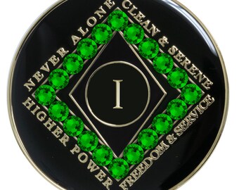 Clean Time Recovery Medallion With Fern Green Crystals
