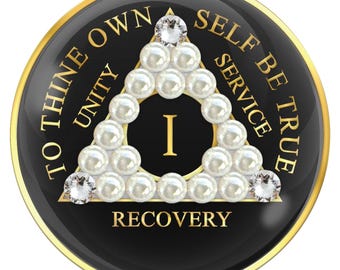 AA Chip Black with White Pearls and Clear CZ Crystals