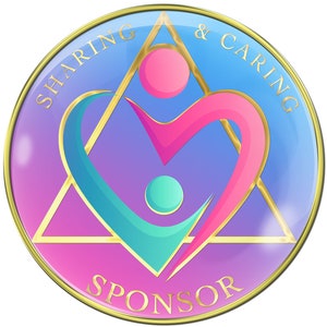 AA Sponsor Chip | AA Recovery Medallion | AA Recovery Coin |  &quot;Sharing & Caring&quot;