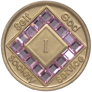 Clean Time Chip Narcotics Anonymous Bronze Crystalized Light Rose