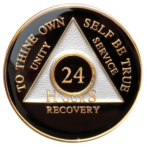 AA Chip | Recovery Medallion | Black AA Coin | Available in 24 Hours and Years 1-50