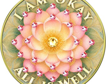 Inspirational Crystallized Medallion I Am Okay. All Is Well