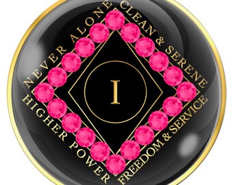 Clean Time Chip Black with Neon Pink Crystals
