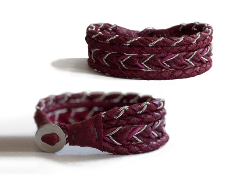 NOTHOLMEN Quadruple Sami Bracelet, Leather Bracelet, Swedish Nordic Design image 3