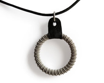 O-ring S Sami Necklace, Leather Necklace, Swedish Nordic Design