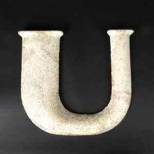 Cast Iron U Monogram Sign Letter Antique Initial Wall Hanging Decor