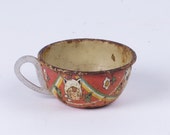 Vintage Ohio Art litho tea cup for toy set Peats Girls as Kittens 107 Fern Bisel
