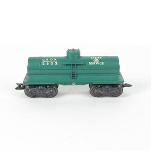 Marx Cities Service Tank Car CSOX 2532 Single Dome Vintage O Scale Train Green