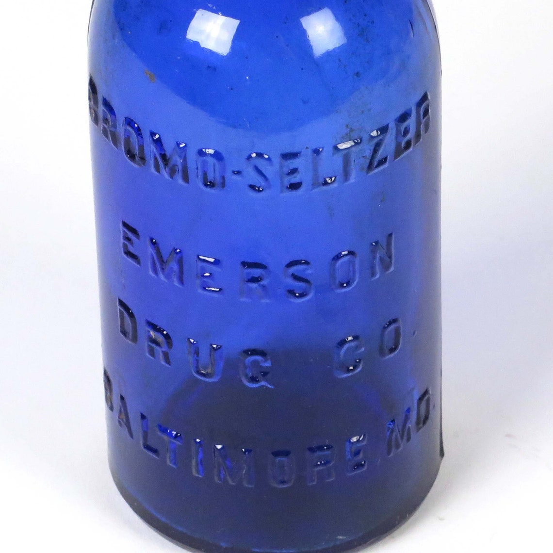 Bromo Seltzer Bottle Blue Emerson Drug Co Baltimore MD Vtg Etsy