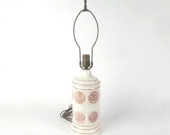 Vintage Tischlampe Butterform Stempel Muster Primitive Rustikales Landhaus Bauernhaus