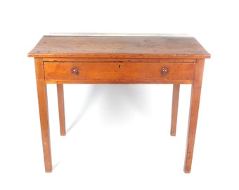 Antique Writing Desk Table Pine 19th c Primitive Slant Top Hepplewhite Rustic