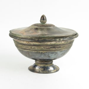 Silver plate tureen antique 19th c plated 9275-11 unsigned as is with lid 13&quot;w