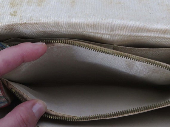 Vintage clutch handbag purse plastic elephants fa… - image 9