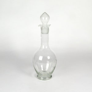 Vintage Wine Decanter Etched Glass