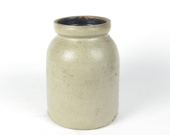 Antique Stoneware Jar Crock Beige Salt Glazed
