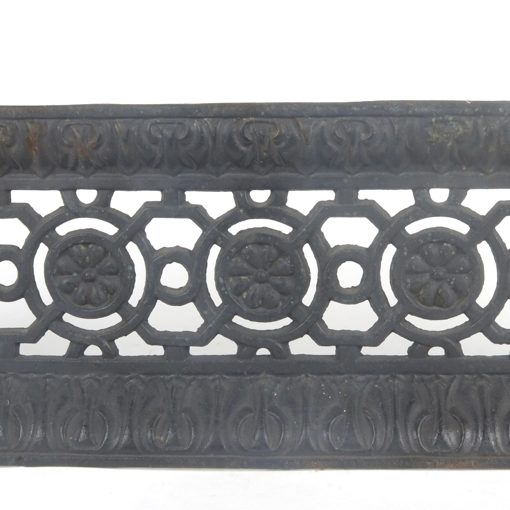 Antique Fireplace Fender Cast Iron Grate Insert Cover Decor Etsy