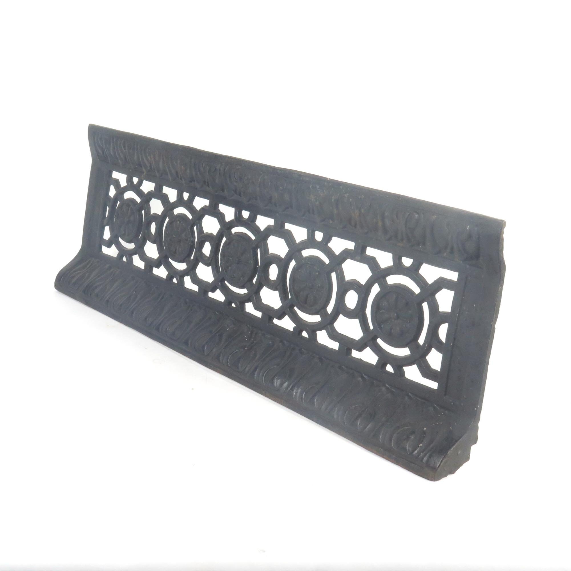 Antique Fireplace Fender Cast Iron Grate Insert Cover Decor Etsy