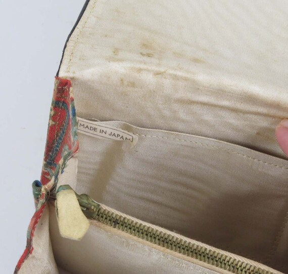 Vintage clutch handbag purse plastic elephants fa… - image 8