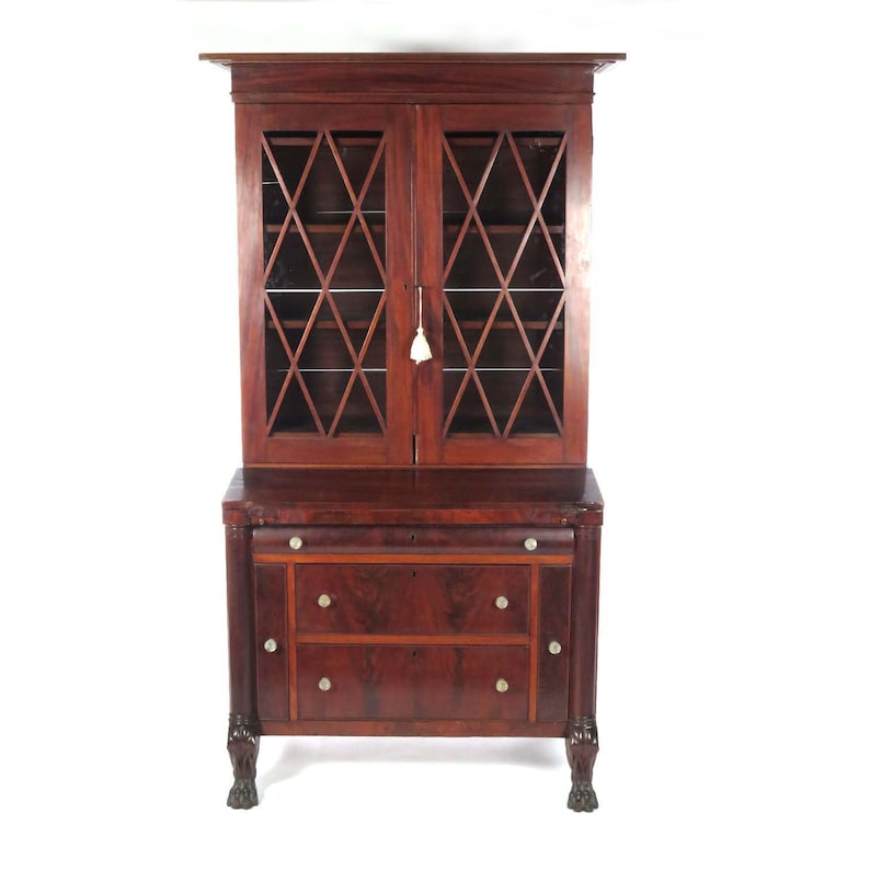 Antique Secretary Desk Bookcase Gany Empire 19th Century