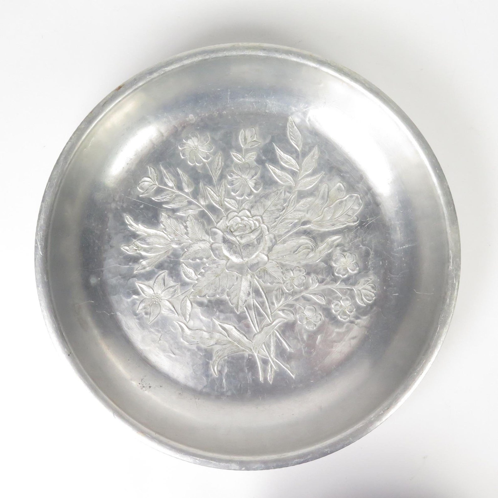 Everlast Aluminum Tray Dish Bowl Roses Vintage Etsy