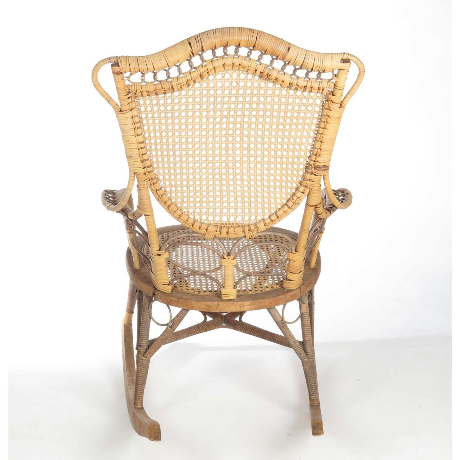 Antique wicker rocking chair Wakefield Rattan Co label 19th c Etsy