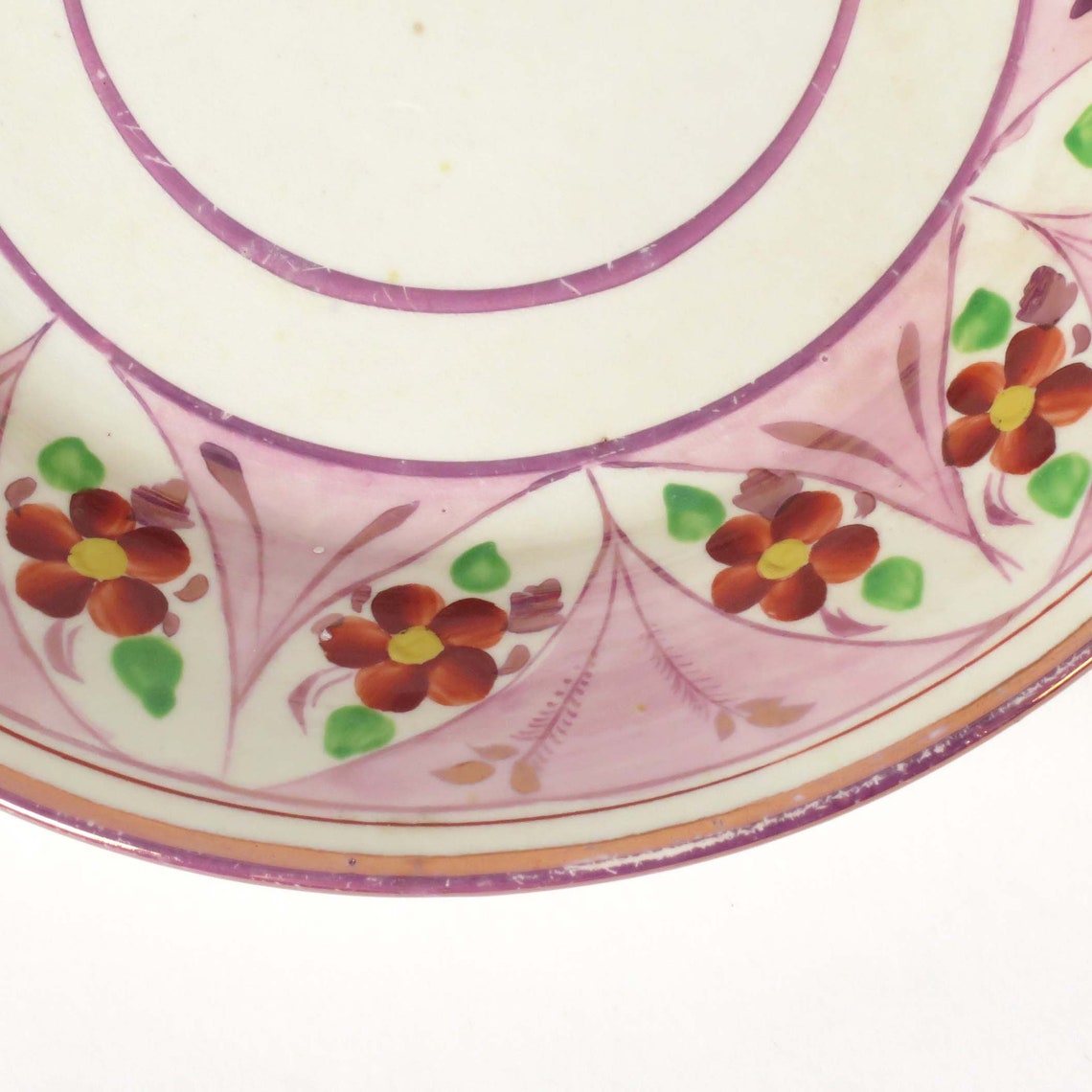 Pink Luster Plate Dish Antique Lustreware Lustre Lusterware Etsy