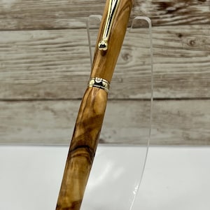 Kugelschreiber aus Gold und Olivenholz