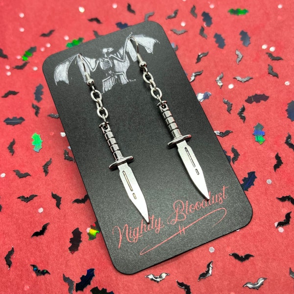 Dagger Dangling Charm Earrings v2.0