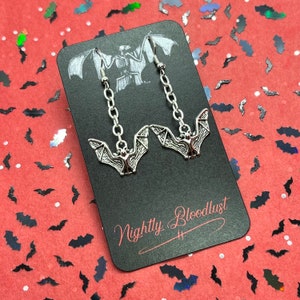 Flying Bat Dangling Charm Earrings v2.0