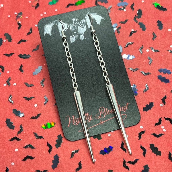 Extra Long Spike Charm Dangling Earrings v2.0