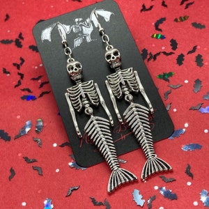 Mermaid Skeleton Earrings