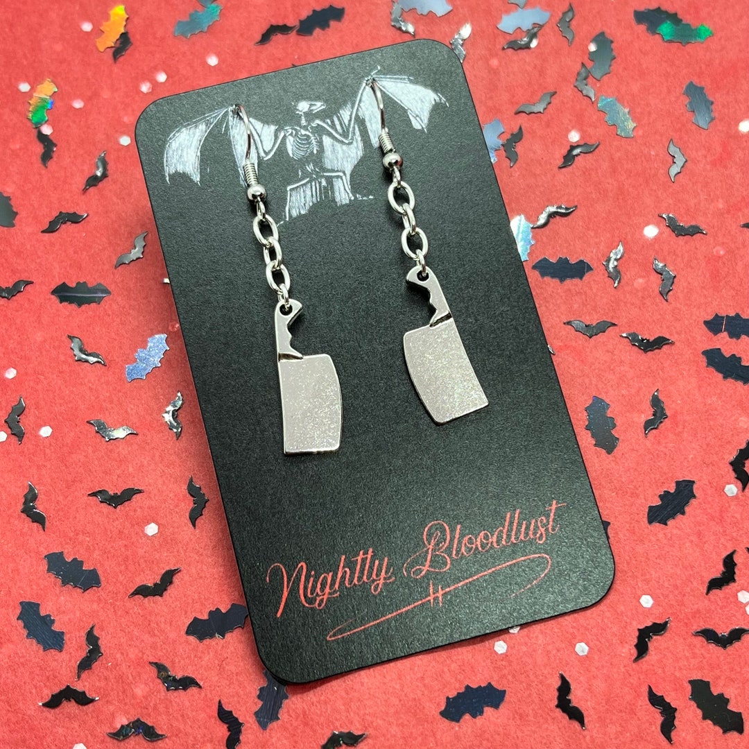 Meat Cleaver Butcher Knife Hatchet Dangling Charm Earrings V2.0 Etsy