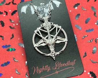 Baphomet Goat Pentagram Necklace | Pendant on an 18” or 20” Stainless Steel Chain
