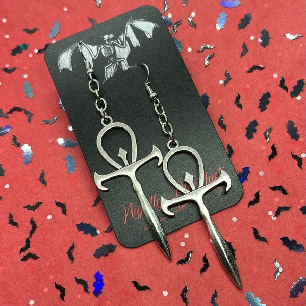 Large Vampire Ankh Earrings v2.0