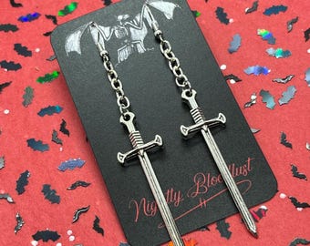 Medieval Sword Charm Earrings