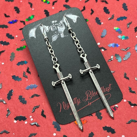 Medieval Sword Charm Earrings