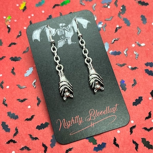 Hanging Bat Charm Dangling Earrings v2.0