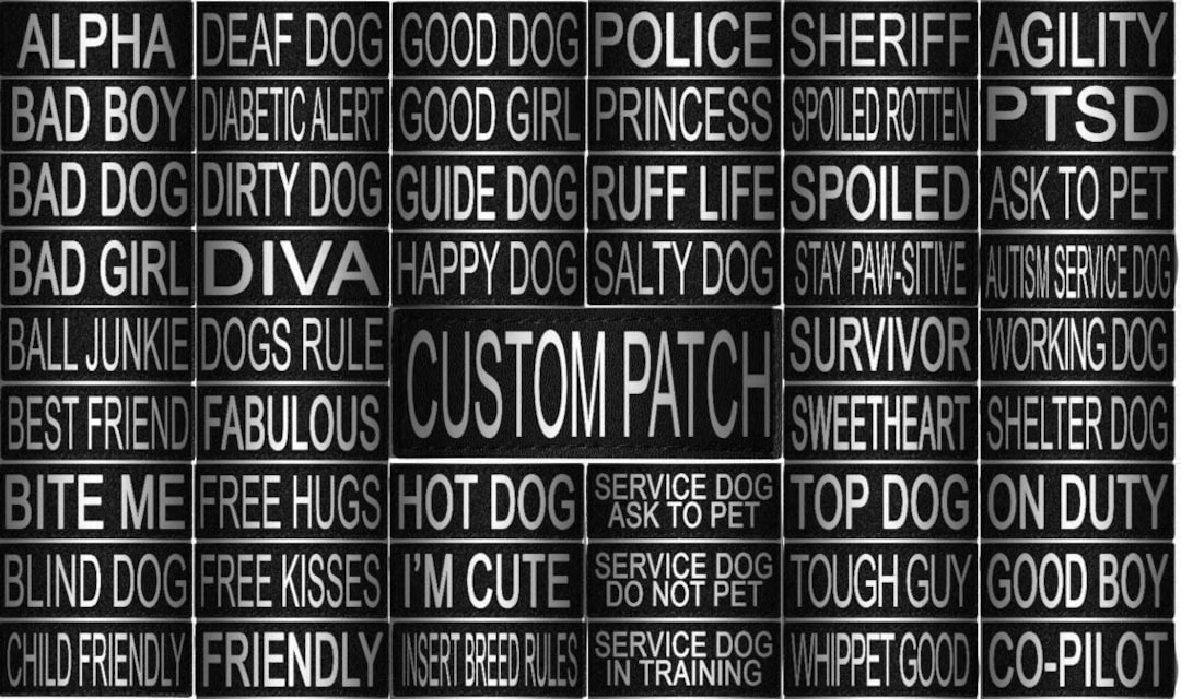 Large Custom Dog Velcro Label Pet Chest Strap Velcro Custom Patch Name Tag  Dog Chest Strap